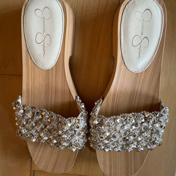 Jessica Simpson Silver Embellished Sandals - Picture 2 of 4